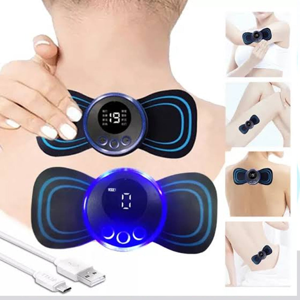 Portable EMS Mini Electric Neck Back Massager Cervical Massage