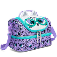 (NET) Cartoon Purple Kids Lunch Bag Insulated Bento