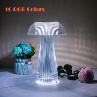 (Net) Crystal Mushroom Lamp Table Lamp USB