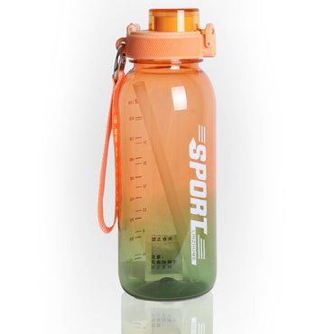 (Net) Leakproof And High Temperature Resistant Gradient Color Plastic Cup With Straw 1100 ML