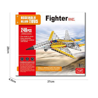 249PCS Kids Metal Screw Nut Assembly Battle Aircraft Toy