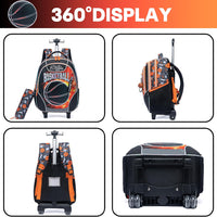 (NET) Meetbelify Basketball Kids Rolling Backpack 3 Pcs