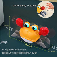 Musical Crawling Crab Baby Toy Rechargable Walking Crab Toy With LED