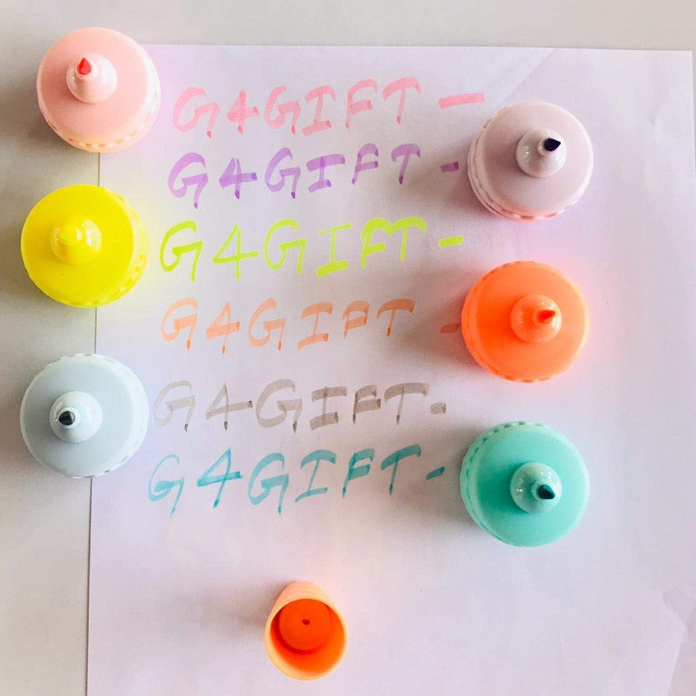 6 Color Burger Shape Highlighter Pens