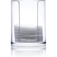 ( net) Cylinder Transparent Two-Layer Cosmetics Container Storage Box Case For Nail Polish Cotton Swab