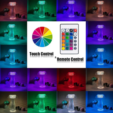 (Net) Crystal Mushroom Lamp Table Lamp USB