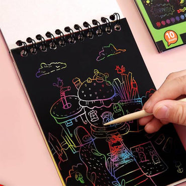 Large Magic Color Rainbow Scratch Paper Note Book