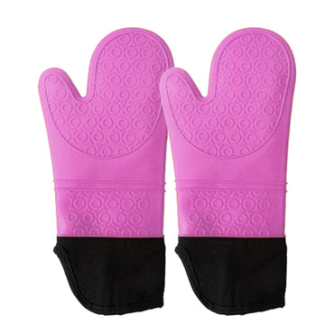 Extra Long Silicone Oven Mitts, Heat Resistant Oven Gloves Waterproof Flexible Pot Holders Heavy Duty Oven Mitts for Kitchen / KR-021