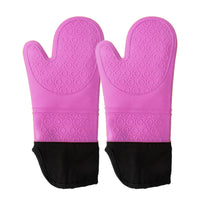 Extra Long Silicone Oven Mitts, Heat Resistant Oven Gloves Waterproof Flexible Pot Holders Heavy Duty Oven Mitts for Kitchen / KR-021