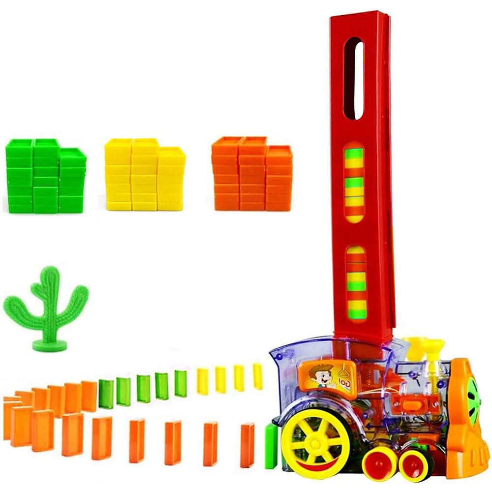 (NET) Domino Blocks Automatic Domino Laying Train with Light and Sound Kids