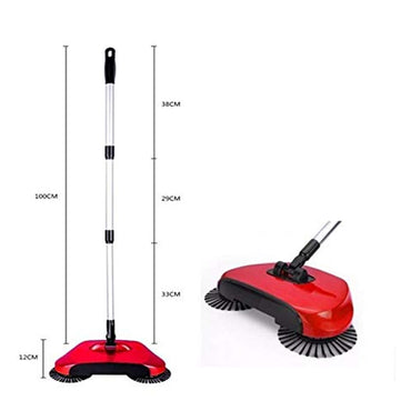 2 in 1 Hand Push Sweeper Broom Floor Cleaner Mop Dust Bin 360 Rotating Plastic Wet and Dry Broom