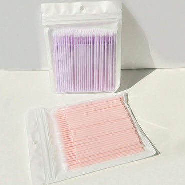 (NET) 100 Pcs  Disposable Micro Applicators Brush for Makeup and Personal Care Cosmetic Micro Brush