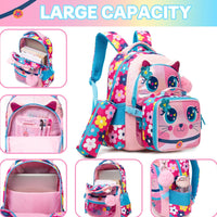 (NET) Cat Backpack With Lunch Box & Pencil Case