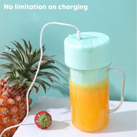 (Net) Straw Type, Juicing Cup, Portable Mini Juicer Straw Cup USB Rechargeable Electric Juicer Fruit Milkshake Blender / HP-08