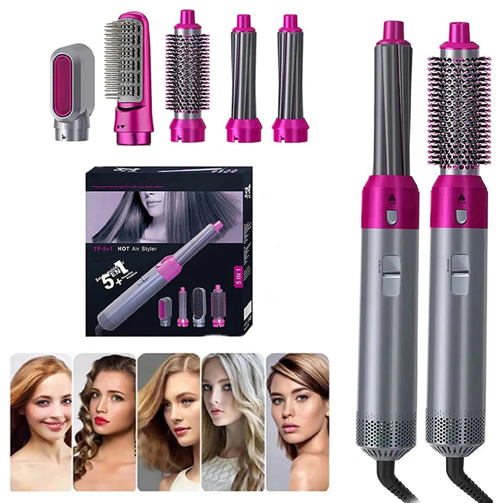 5 in 1 Hot Air Styler Hair Straightener Dryer Comb Multifunctional Styling Tool For Curly Hair Machine For Straightening Curling Drying Combing Scalp Massage Styling Small Box