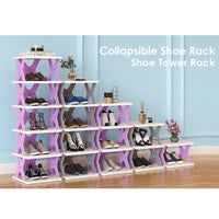 4Layers Folding, Household Multi-layer Installation-free Shoe Rack Simple Shoe Rack Plastic Storage Rack Small Shoe Rack for Dormitory