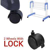 (Net) Stainless Steel Cloth Dryer Stands Foldable For Balcony With Side Cloth Hanger, 3 Layers