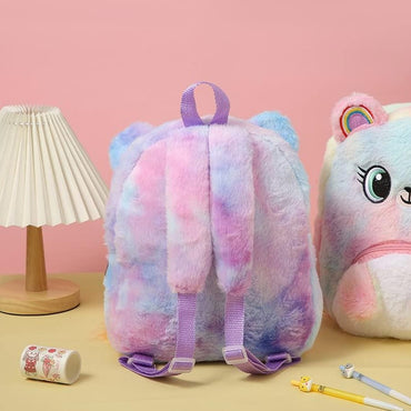 (NET)  Kawaii Colorful Fuzzy Plush Backpack