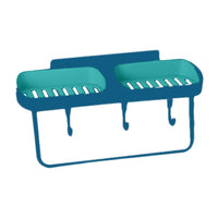 Creative Double Siamese Wall Mounted Soap Box Punch Free Drain Soap Rack Soap Holder with Hook for Home Bathroom Practical