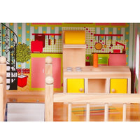 (Net) Wooden Doll House with furniture