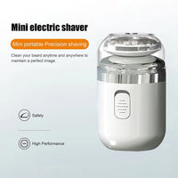 (net) 2 in 1 Men Mini Electric Shaver Painless Wet Dry Double Use Man Washable Men's Pocket Size Trimmers Portable Razor For Beard / 135563