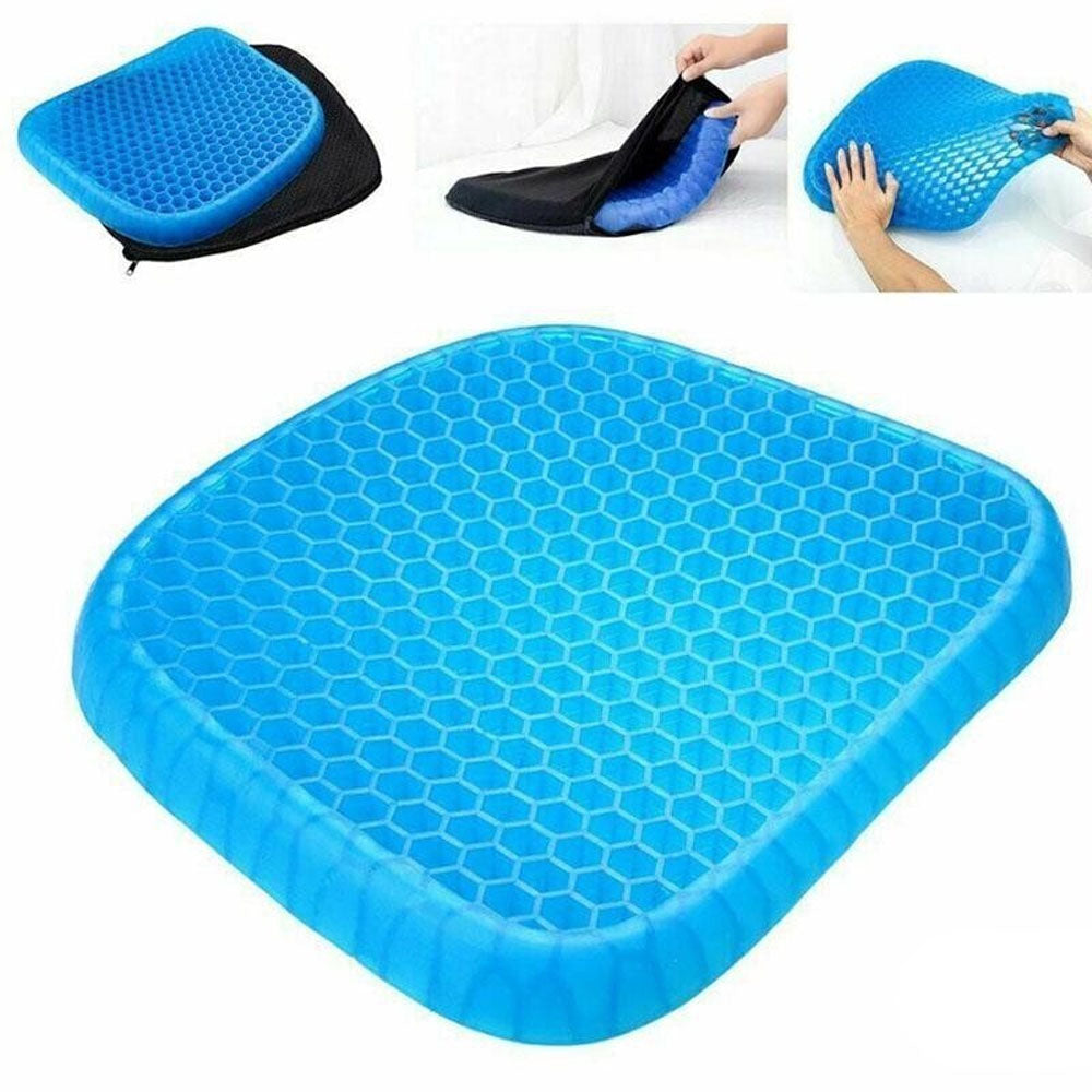 (Net) Silicone Gel Egg Sitter Cushion Seat Flex Pillow Soft Breathable Honeycomb Cushion Back Support Sit with Non-Slip Cover for Home/Office/Car/Wheelchair