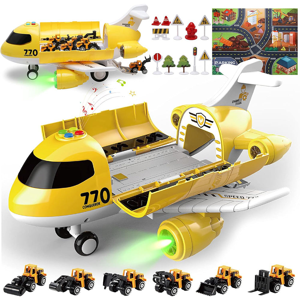 (NET) Yellow Transport Plane Police With A String Cars Sound