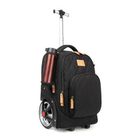 (NET) Black Backpack Trolley Bag 3 Pcs