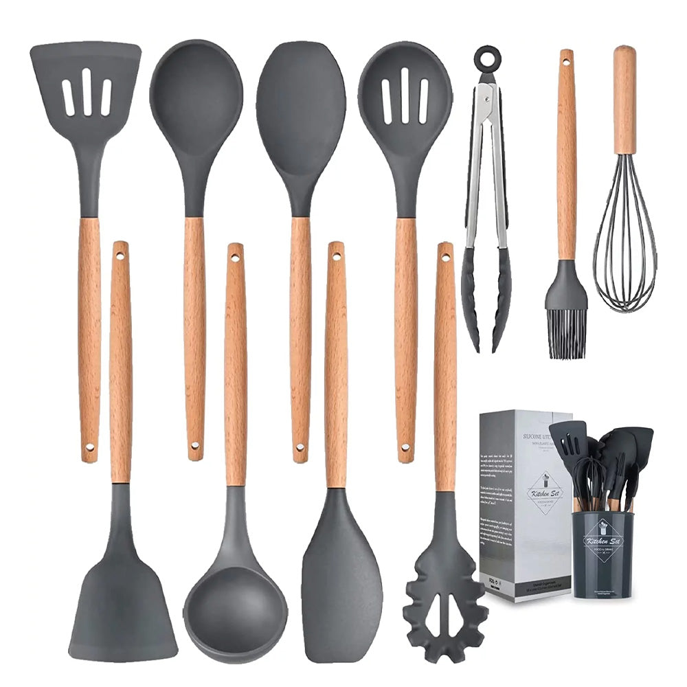 (NET)Silicone Kitchen Cooking Utensil Set