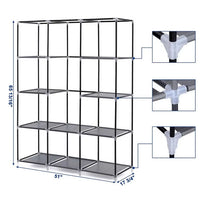 (Net) HCX Storage Wardrobe Portable Closet Organizer Wardrobe Storage Organizer with 10 Shelves Quick and Easy to Assemble Extra Space / 68150