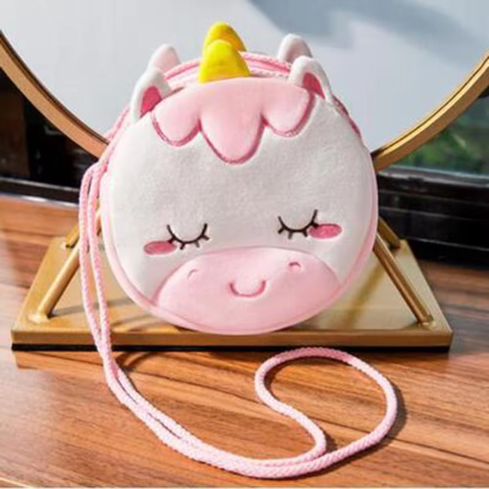 Children's Shoulder Bag Toddler Plush Bag Round Purse