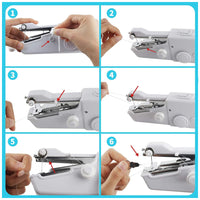 Mini Handheld Sewing Machine Portable Electric Hand Sewing Machine Quick Repairing Suitable for Home Travel Clothes Cloth Curtain / CS-101B