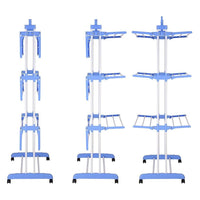 (Net) Stainless Steel Cloth Dryer Stands Foldable For Balcony With Side Cloth Hanger, 3 Layers