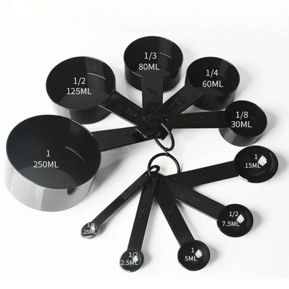 Black Plastic Measuring Spoon 10 Pcs