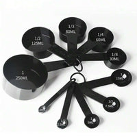 (net) Black Plastic Measuring Spoon 10 Pcs