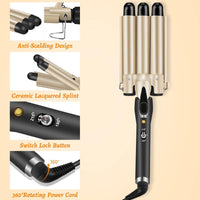 (Net) Curling Iron Hair Wave Curler Temperature Adjustable Four Barrels Hair Iron Hair Waver Iron Ceramic Tourmaline Crimper Hair Iron With Dual Voltage / XR-8832