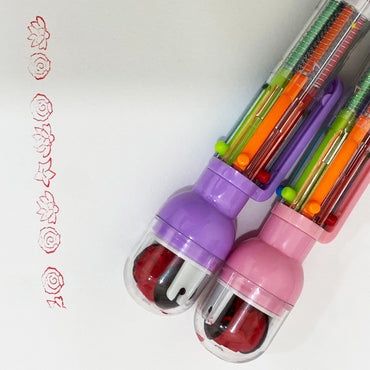 Transparent Ballpoint Pen 6 Colors / QM-916