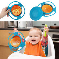 Baby Bowl Kids Rotation Smooth 360 Degrees Dining Entertaining Anti Spill Bowl