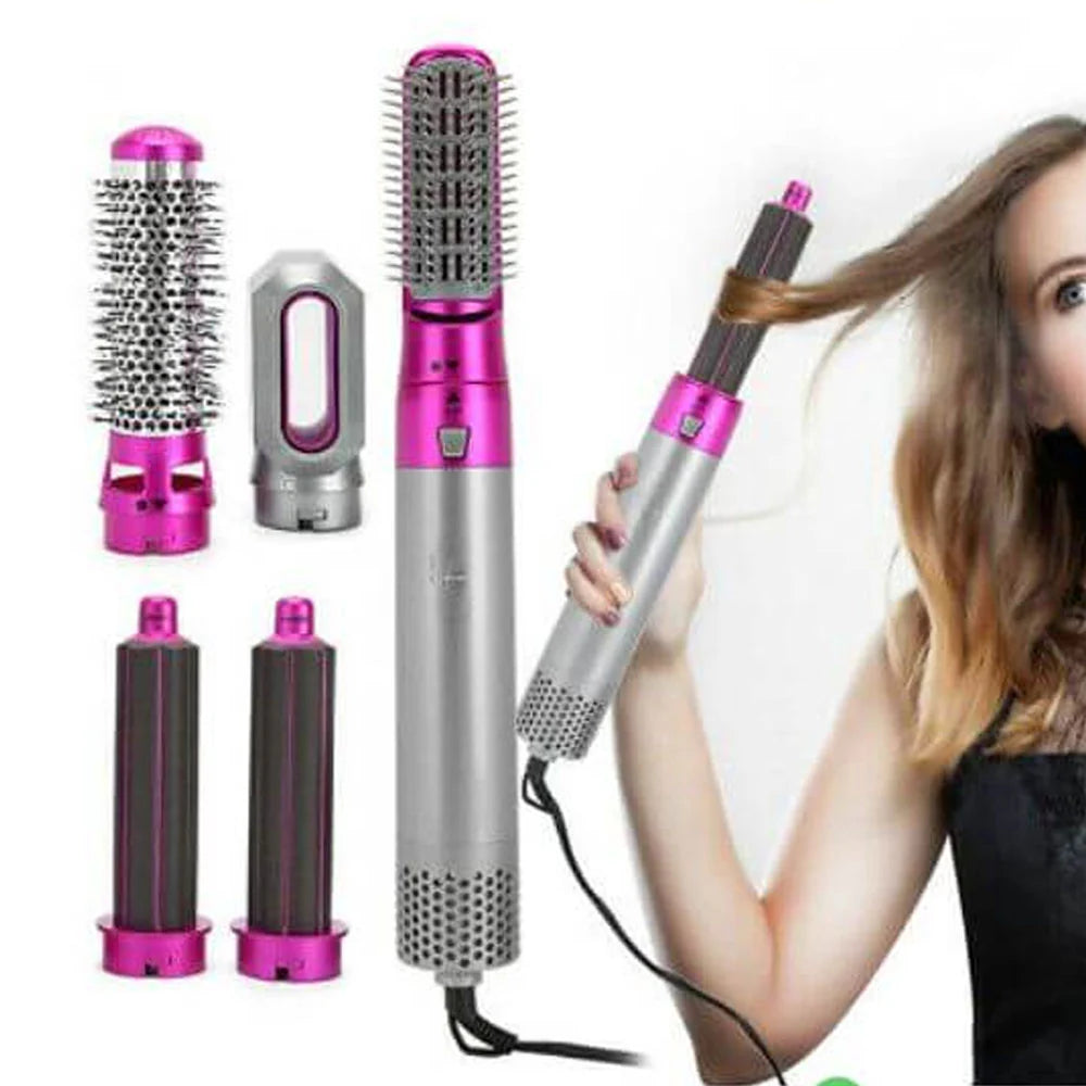 5 in 1 Hot Air Styler Hair Straightener Dryer Comb Multifunctional Styling Tool For Curly Hair Machine For Straightening Curling Drying Combing Scalp Massage Styling Small Box
