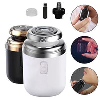 (net) 2 in 1 Men Mini Electric Shaver Painless Wet Dry Double Use Man Washable Men's Pocket Size Trimmers Portable Razor For Beard / 135563