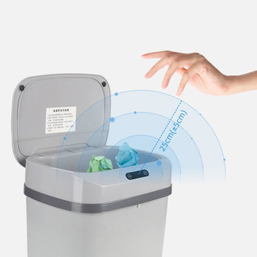 (Net) Smart Sensor Trash Can Plastic to Go Containers Woven Trash Can Smart Garbage Can Touchless Kitchen Box Garbage Storage Container / ZSW-L12