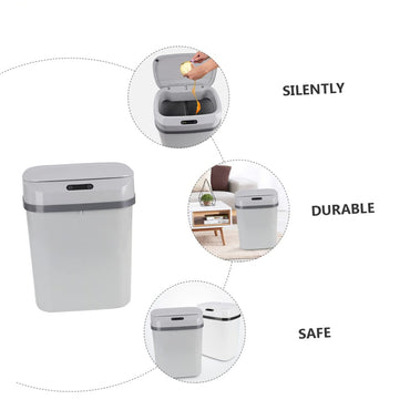 (Net) Smart Sensor Trash Can Plastic to Go Containers Woven Trash Can Smart Garbage Can Touchless Kitchen Box Garbage Storage Container / ZSW-L12