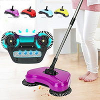 2 in 1 Hand Push Sweeper Broom Floor Cleaner Mop Dust Bin 360 Rotating Plastic Wet and Dry Broom