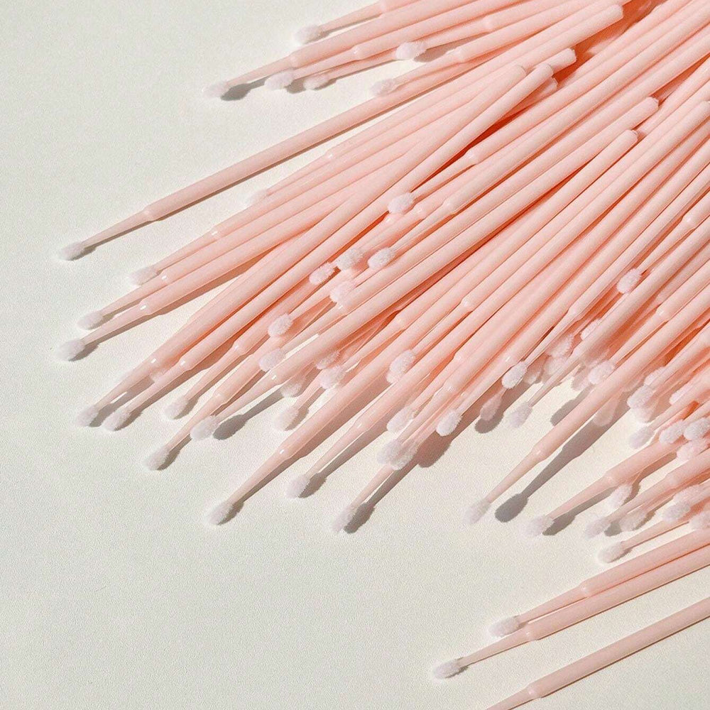 (NET) 100 Pcs  Disposable Micro Applicators Brush for Makeup and Personal Care Cosmetic Micro Brush