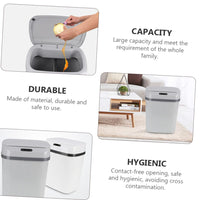 (Net) Smart Sensor Trash Can Plastic to Go Containers Woven Trash Can Smart Garbage Can Touchless Kitchen Box Garbage Storage Container / ZSW-L12