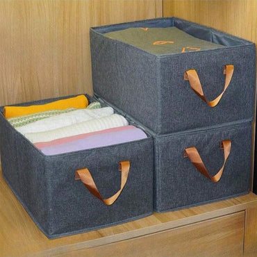 Cationic Steel Frame Storage Box, Foldable Portable Cloth Clothes Organizer Basket 40x28x18 cm