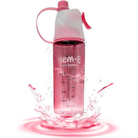 (NET) Sports Water Bottle Misting Sports Water Bottle Easy Clean PC Cup Body with Handle 600 ML
