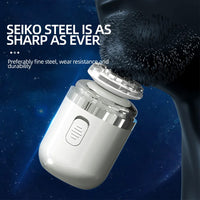 (net) 2 in 1 Men Mini Electric Shaver Painless Wet Dry Double Use Man Washable Men's Pocket Size Trimmers Portable Razor For Beard / 135563