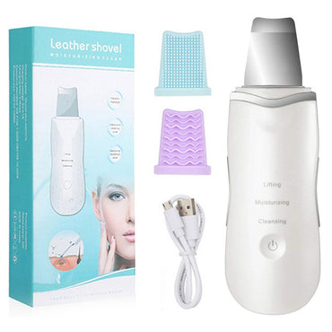(Net) Shovel Skin Machine Skin Scrubber Facial Skin Scrubber, Ultrasonic Skin Scrubber Spatula, Electric Blackhead Remover, 3 Modes Facial Lifting Peeling Tool, Rechargeable Skin Massage Scrubber