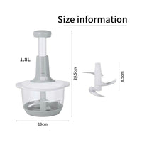 Household Food Multi functional Manual Processor Cutter 1.5L